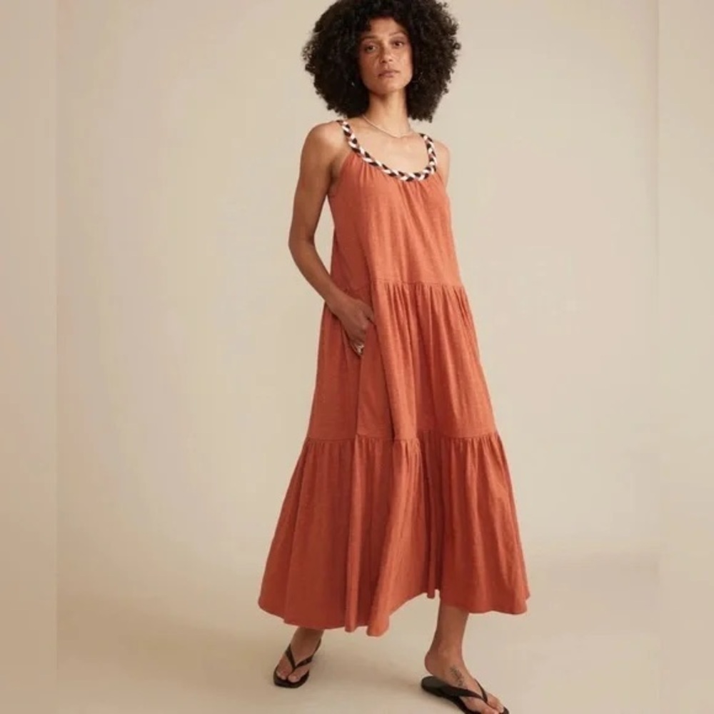 Marine Layer Sleeveless Orange Maxi Dress Small